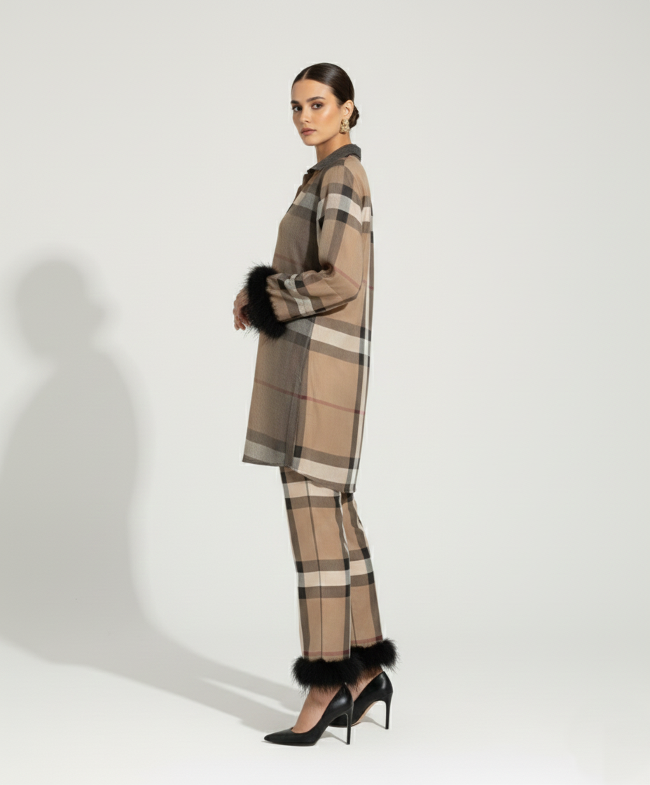 Plaid Nude Co-ord Set