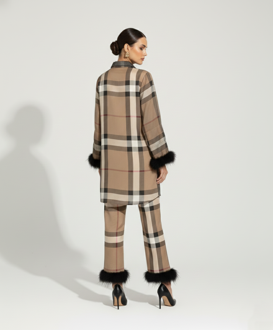 Plaid Nude Co-ord Set